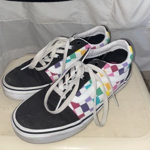 Rainbow checker vans